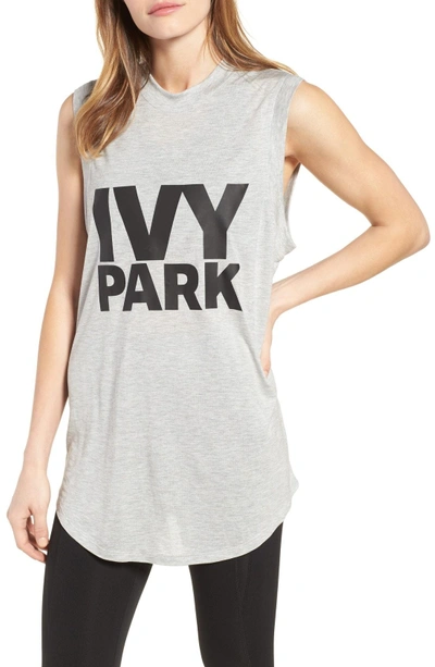 Shop Ivy Park Logo Tank In Light Grey Marl