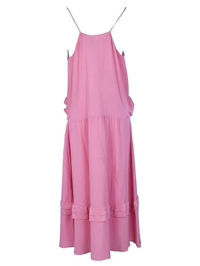 Shop N°21 Ruffled Pattern Long Dress In Rosa