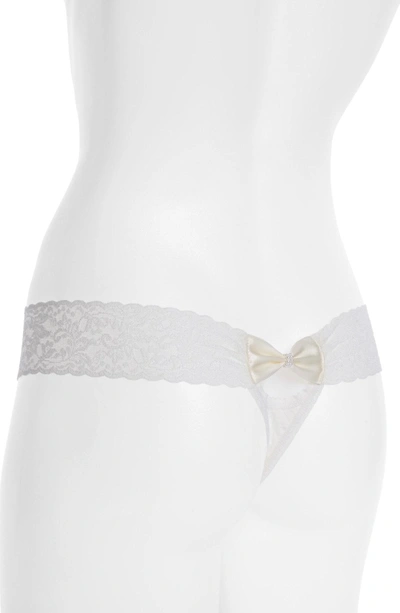Shop Hanky Panky 'pearl' Low Rise Thong In Light Ivory