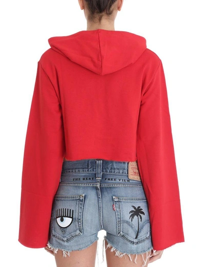 Shop Chiara Ferragni Hoodie Cropped Sweatshirt In Red