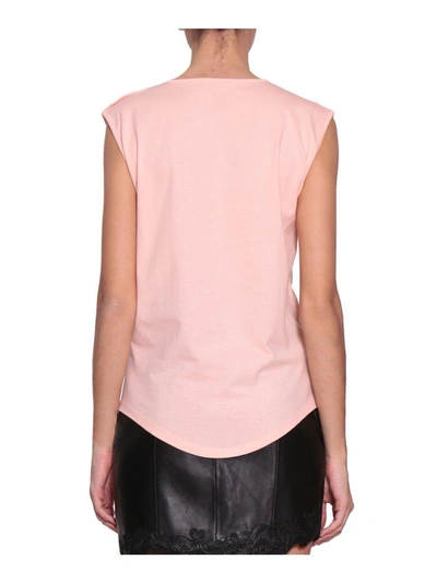 Shop Balmain Logo Cotton Top In Rosa