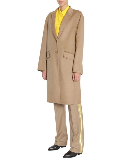 Shop Givenchy Long Coat In Beige