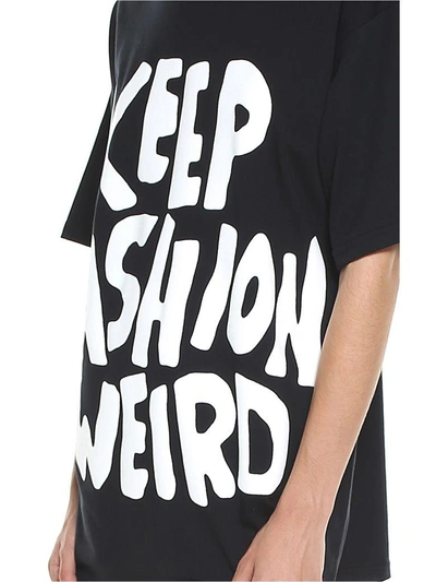 Shop Jeremy Scott Keep Fashion Weird Printed Cotton-jersey T-shirt In Nero