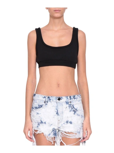 Shop Alexander Wang T Cotton Cropped Top In Nero