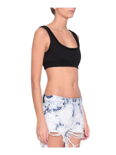 Shop Alexander Wang T Cotton Cropped Top In Nero