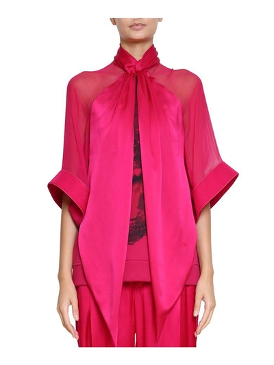 Shop Givenchy Rottweiler Silk Top In Fucsia