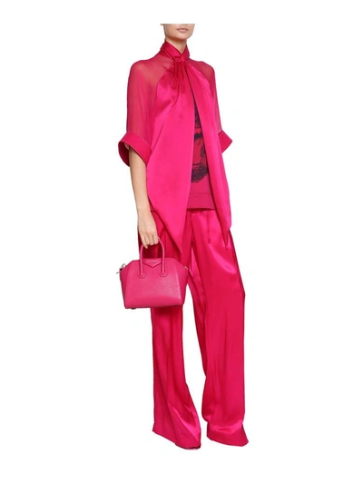 Shop Givenchy Rottweiler Silk Top In Fucsia