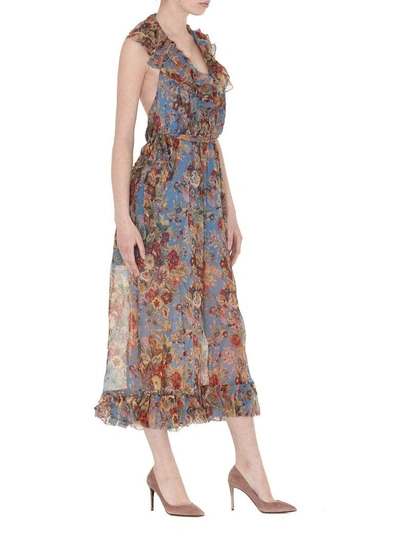 Shop Zimmermann Jumpsuit In Blue Floral