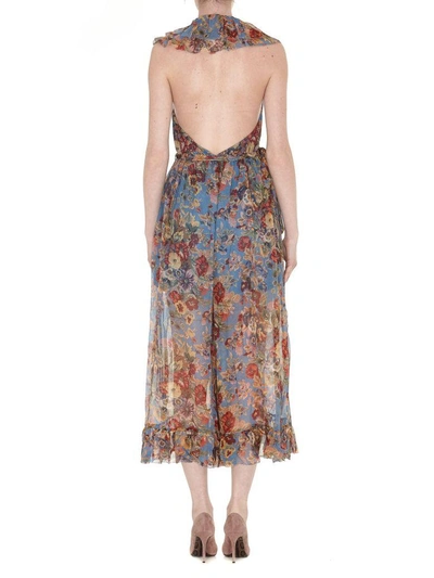 Shop Zimmermann Jumpsuit In Blue Floral