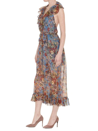 Shop Zimmermann Jumpsuit In Blue Floral