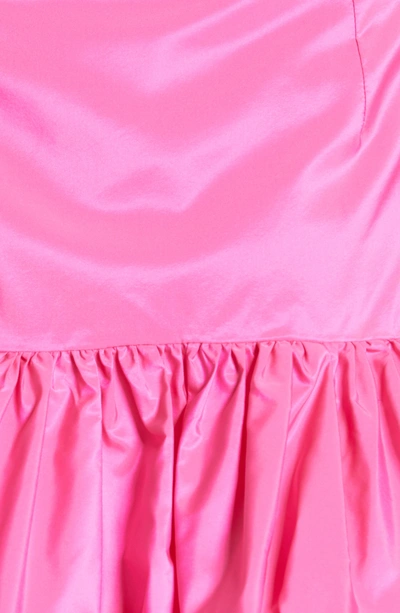 Shop Stella Mccartney Flare Bubble Hem Taffeta Skirt In Bright Pink