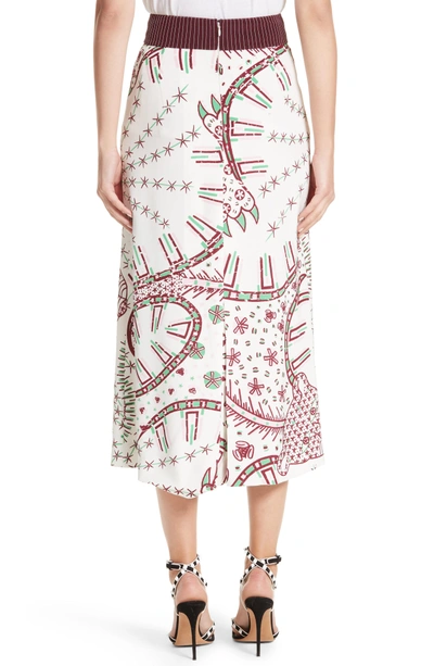Shop Valentino Leopard Cady Skirt In White Multi
