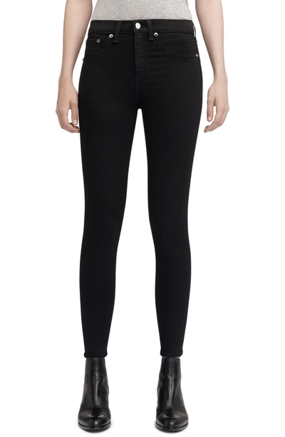 Shop Rag & Bone High Waist Ankle Skinny Jeans In Black