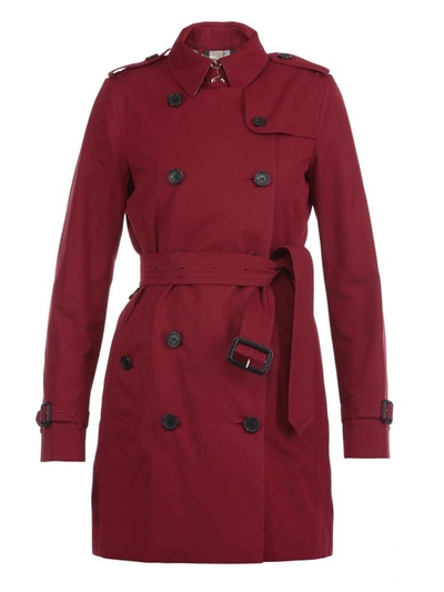 Shop Burberry Kensington Mid Trench In Parade Red