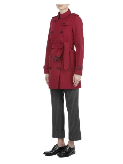Shop Burberry Kensington Mid Trench In Parade Red