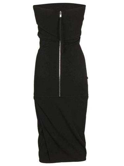 Shop Rick Owens Strapless Dress In Black