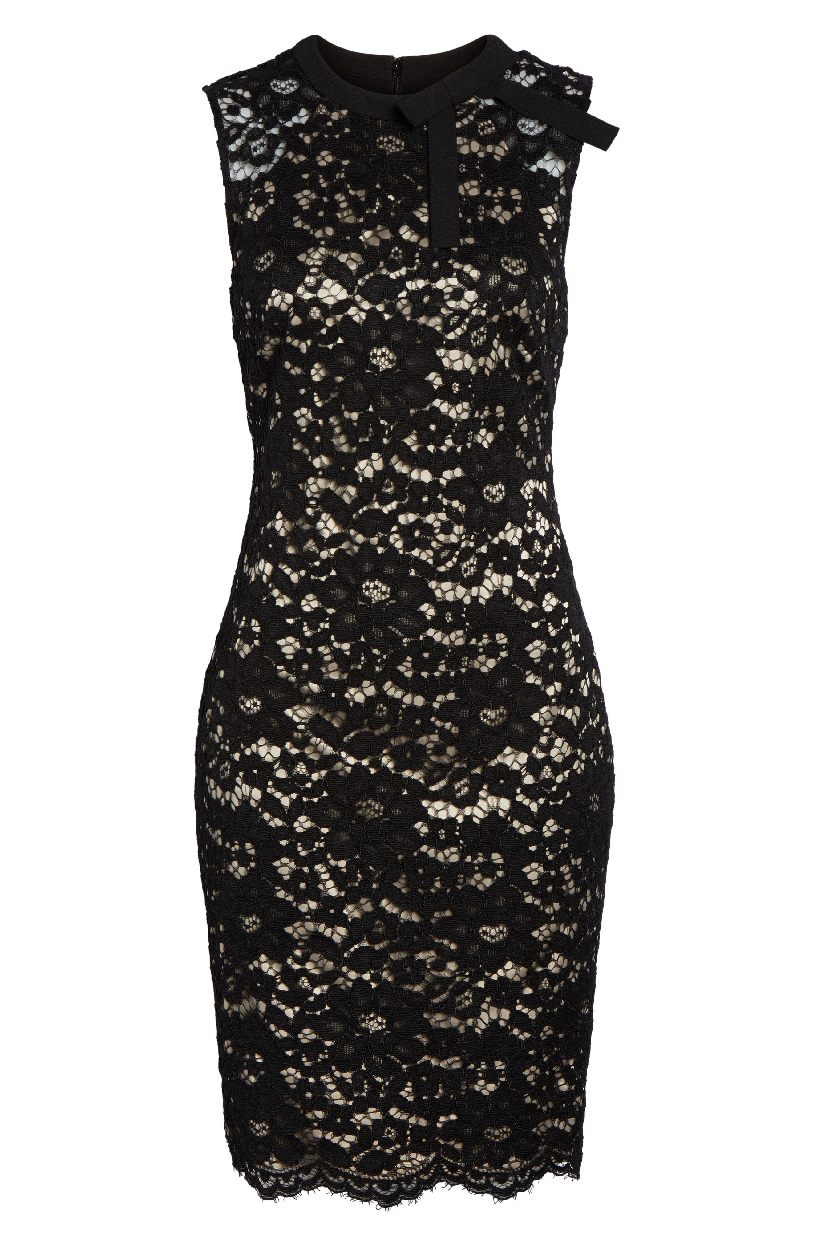 Vince Camuto Sleeveless Lace Bow Dress In Black | ModeSens