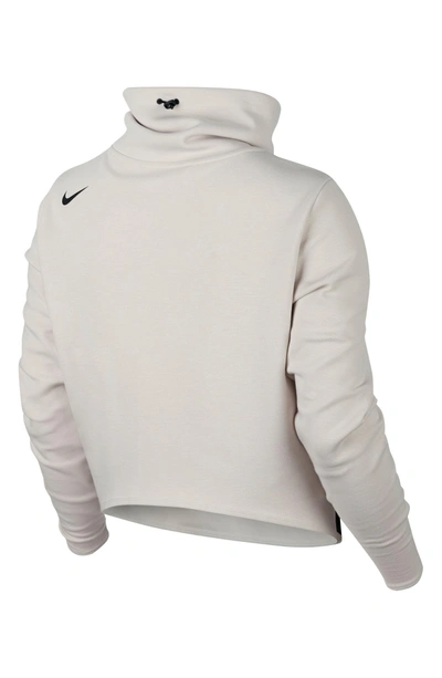 Shop Nike Thermal Pullover Training Top In Light Orewood Brown/ Black