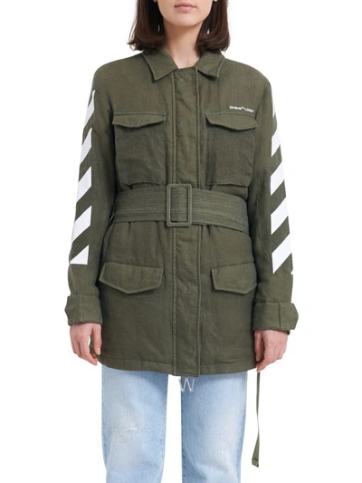 Shop Off-white Off White Jacket In Green