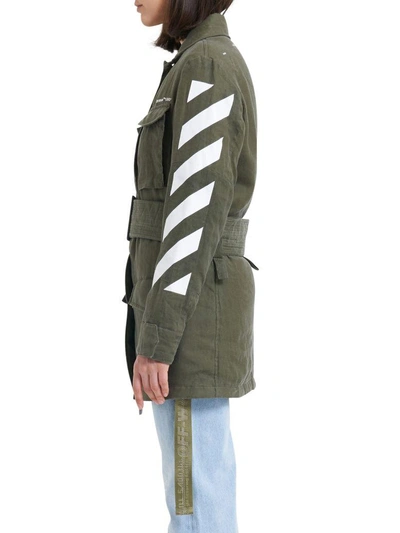 Shop Off-white Off White Jacket In Green