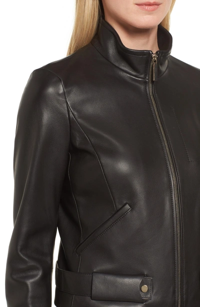 Shop Hugo Boss Sanuvo Leather Jacket In Black