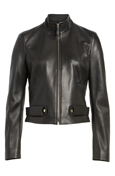 Shop Hugo Boss Sanuvo Leather Jacket In Black