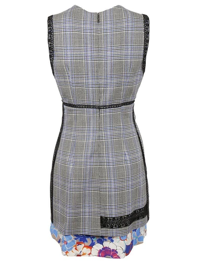 Shop Msgm Tartan Dress In Blu