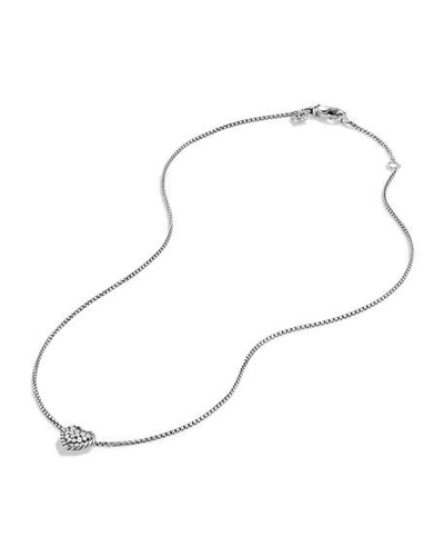 Shop David Yurman Chatelaine Heart Pendant Necklace With Diamonds In White/silver