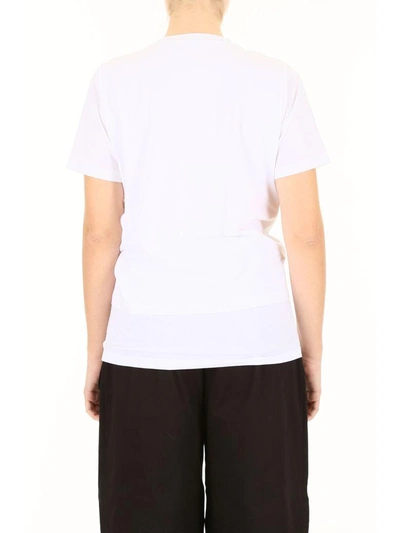 Shop Stella Mccartney Destination Print T-shirt In Pure White Black|bianco