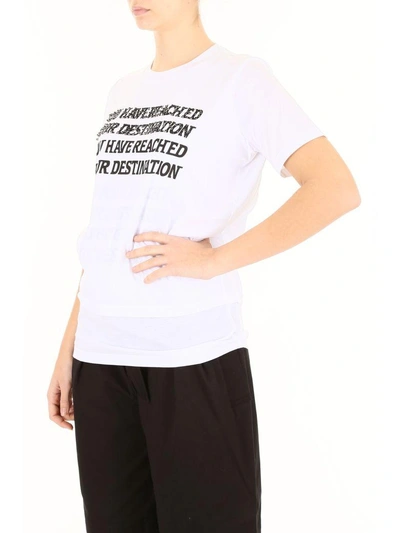 Shop Stella Mccartney Destination Print T-shirt In Pure White Black|bianco