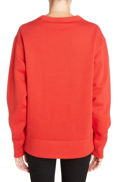 Shop Acne Studios Fairview Crewneck Sweatshirt In Tomato Red