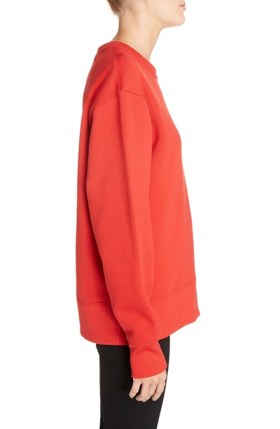 Shop Acne Studios Fairview Crewneck Sweatshirt In Tomato Red