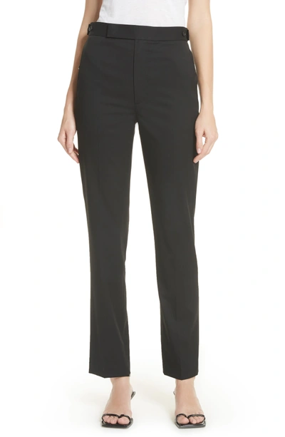 Shop Helmut Lang Straight Leg Wool Trousers In Black