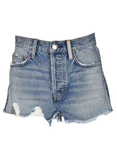 Shop Current Elliott Distressed Shorts In Blue