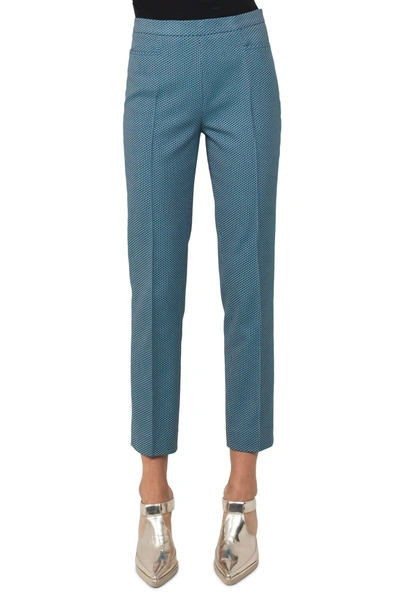 Shop Akris Punto Franca Fantasy Jacquard Knit Pants In Turquoise Multi