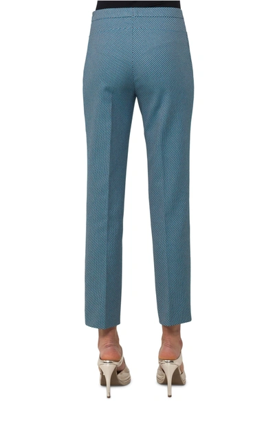 Shop Akris Punto Franca Fantasy Jacquard Knit Pants In Turquoise Multi