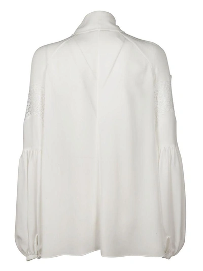 Shop Givenchy Lace Panel Balloon Sleeve Blouse In White