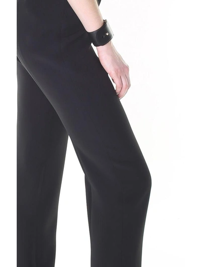 Shop Giorgio Armani Silk-crepe Trousers In Nero