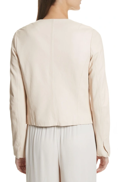 Shop Vince Leather Moto Jacket In Rosewater