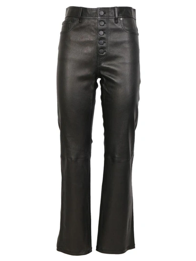 Shop Joseph Den Leather Stretch Pants In Black