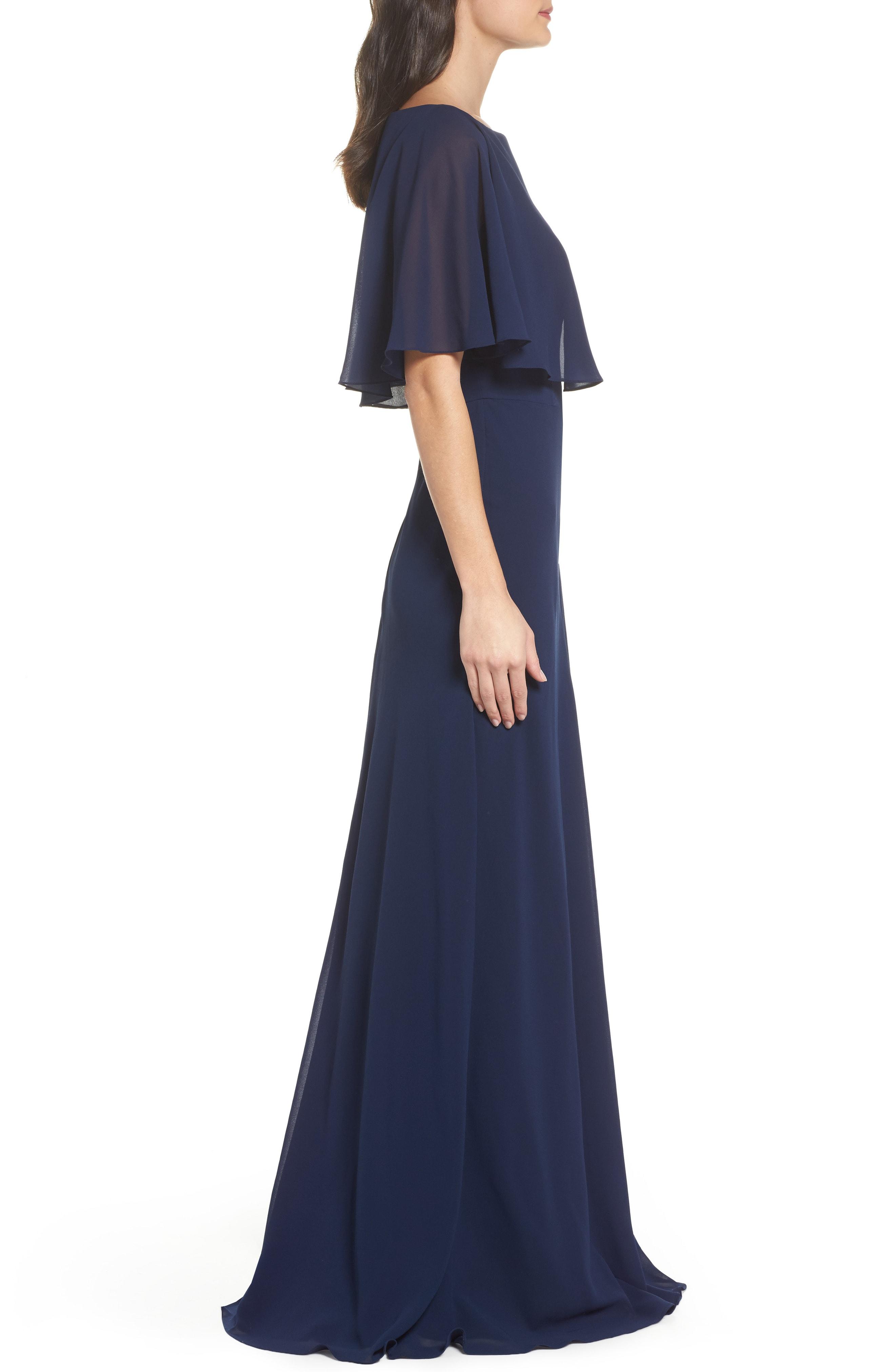 la femme popover chiffon gown