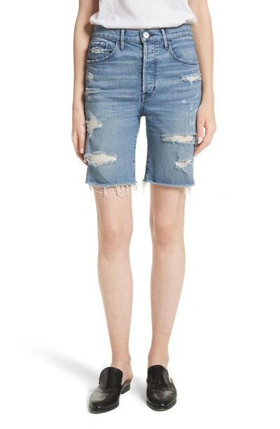 Shop 3x1 W3 Ryder Ripped Denim Shorts In Sutra
