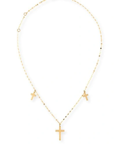 Shop Lana Triple Cross Necklace In 14k Gold