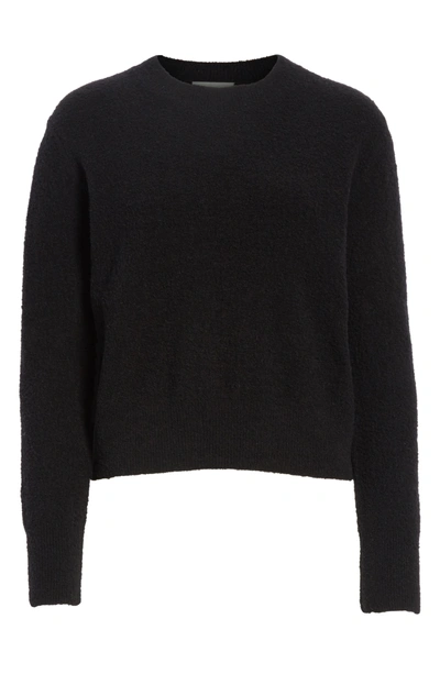Shop Vince Crewneck Wool Blend Sweater In Black