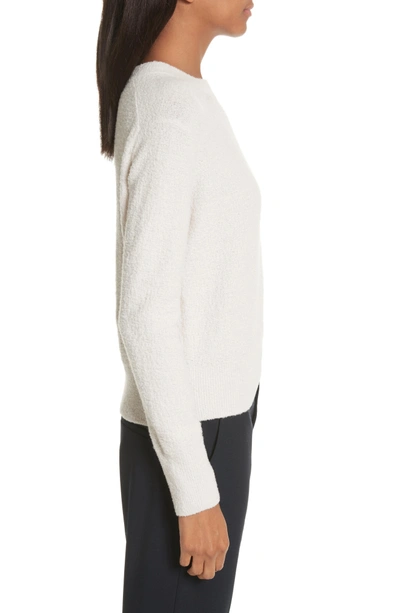 Shop Vince Crewneck Wool Blend Sweater In Off White