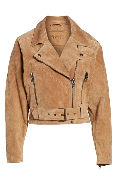 Shop Blanknyc Dolman Sleeve Sueded Moto Jacket In Desert Sand