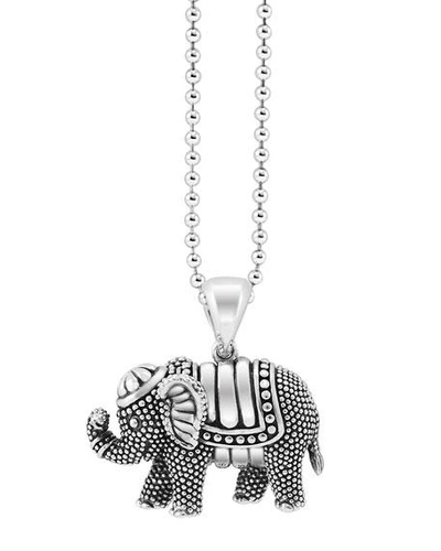 Shop Lagos Rare Wonders Elephant Pendant Necklace In Silver