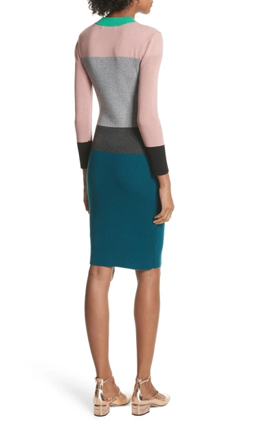 Shop Ted Baker Colorblock Sweater Dress In Grey