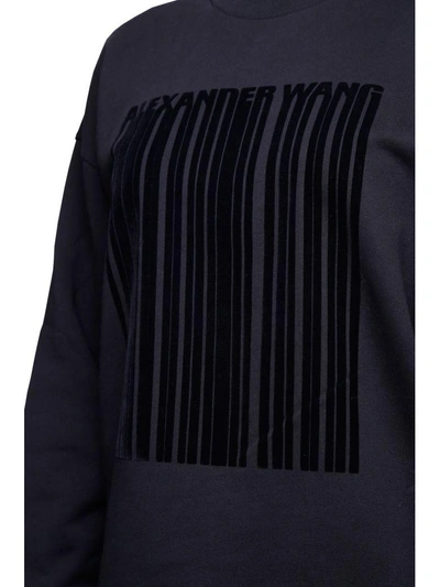 Shop Alexander Wang Oversized Barcode Sweatshirt In Onyx|nero