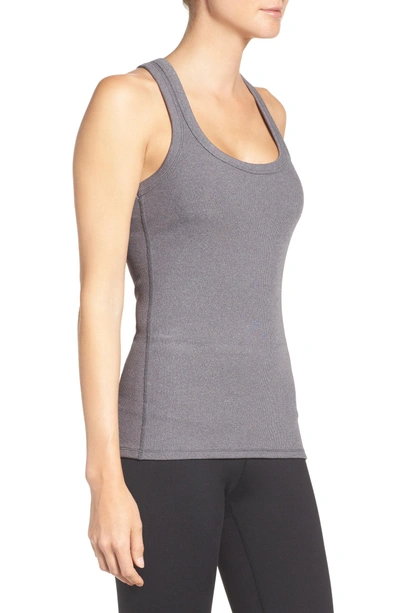 Shop Alo Yoga Support Ribbed Racerback Tank In Stormy Heather